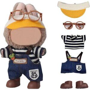 17cm Doll Clothes(NO Doll), CuteOutfit Accessories with Hat + Glasses +shoes